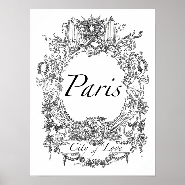 Paris : City of Love Poster Art Illustration (Front)