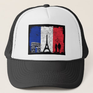 Paris city of love trucker hat