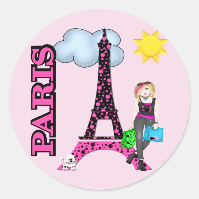 Paris Classic Round Sticker (Front)