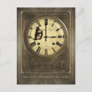 Paris Clock Watching Personalised Postcard