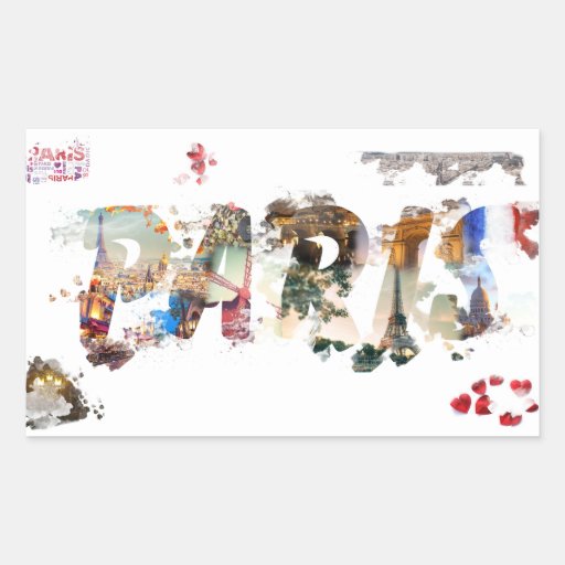 Image of Paris Cloud Rectangular Sticker