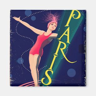 Paris Club vintage travel poster Magnet