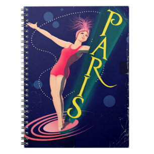 Paris Club vintage travel poster Notebook