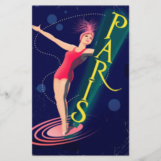 Paris Club vintage travel poster Stationery