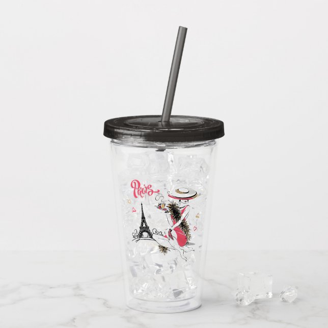 Paris & Coffee Acrylic Tumbler (Back Ice)