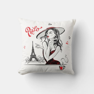 Paris & Coffee, red Cushion