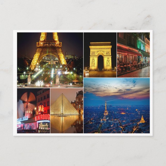Paris collage france city travel cityscape postcard (Front)