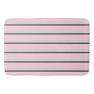 Paris collection grey, black, pink, , striped bath mat
