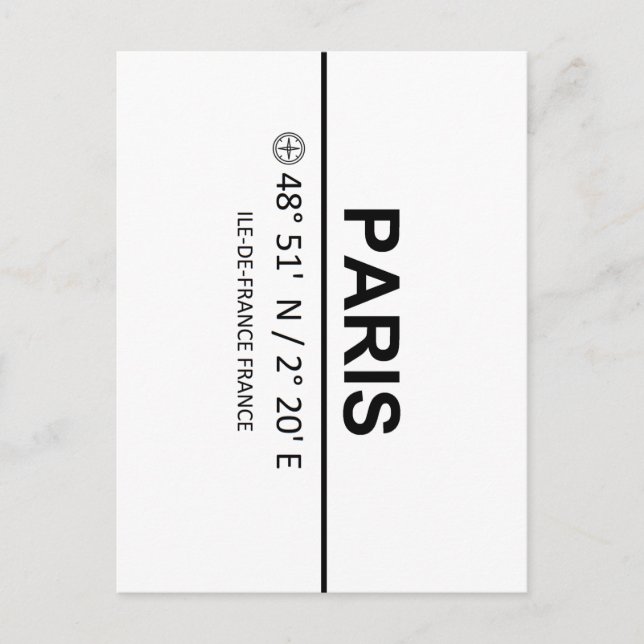 Paris Coordinates — Paris Coordinates Postcard (Front)