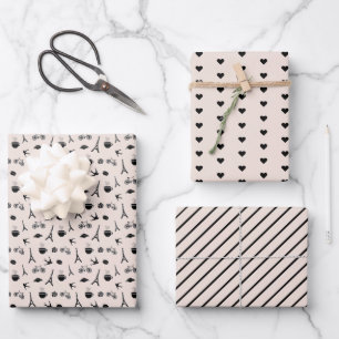 Paris Coordinating Pattern Wrapping Paper Sheet