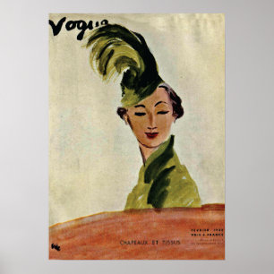 Paris Cover ~ Hats & Fabrics 1935 Poster
