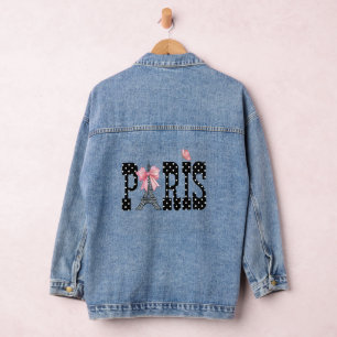 Paris & Cute Polka-Dots Denim Jacket