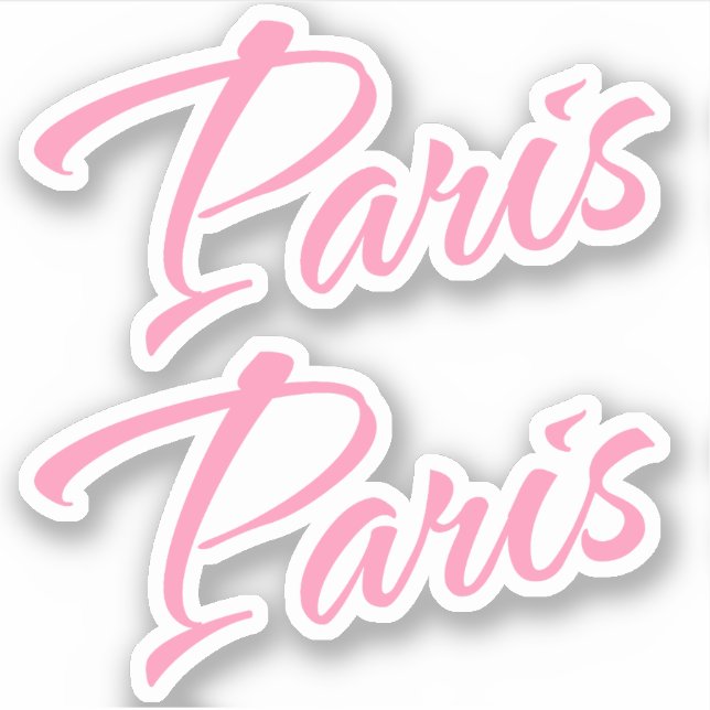 Paris Decorative Name in Pink x2 Sticker (Front)