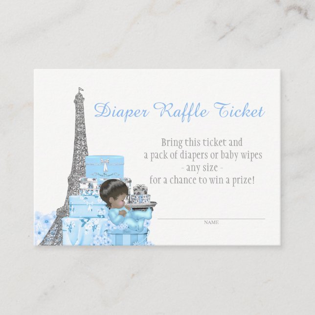 Paris Diaper Raffle Tickets Enclosure Card (Front)
