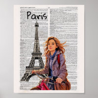 Paris Dictionary page art print