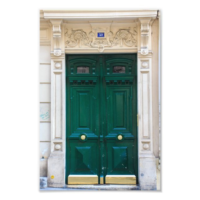 Paris Door Dark Green Number 30 - Photo Print (Front)