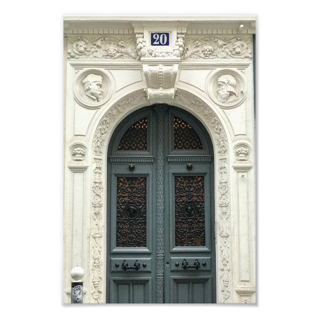 Paris Door Green Number 20 - Photo Print (Front)