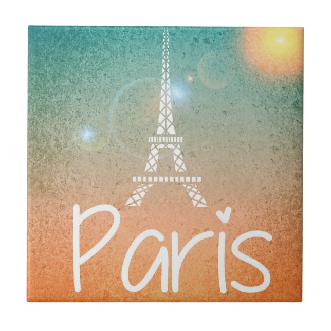 Paris Eifel Tower Ceramic Tile (Front)