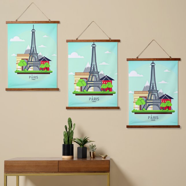 Paris Eifel Tower  Hanging Tapestry (Asymmetrical)