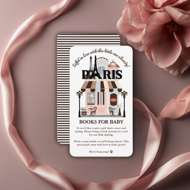 Paris Eiffel in Love French Cafe Baby Shower  Enclosure Card (Creator Uploaded)