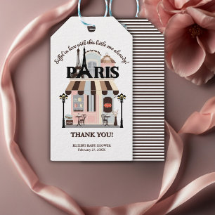 Paris Eiffel in Love French Cafe Baby Shower Gift Tags