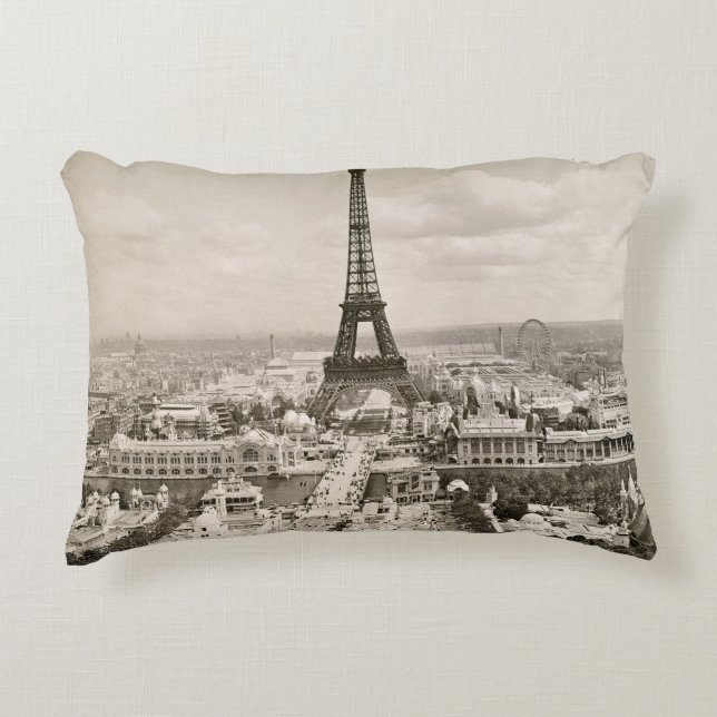 Paris: Eiffel Tower, 1900 Decorative Cushion (Front)