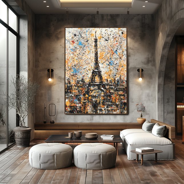 Paris Eiffel Tower Abstract Drip Painting  Poster (Creator Uploaded)