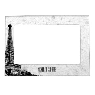 Paris Eiffel Tower Add Your Name Magnetic Picture Frame
