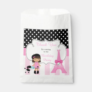 Paris Eiffel Tower African American Girl Favour Bags
