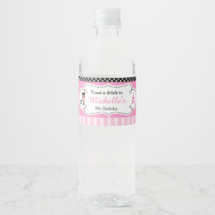Paris Eiffel Tower African American Girl Water Bottle Label