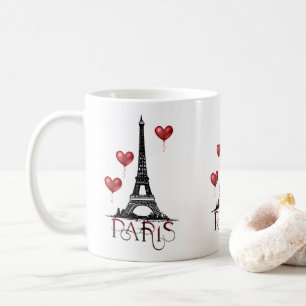 Paris, Eiffel Tower and Red Balloons Coffee Mug