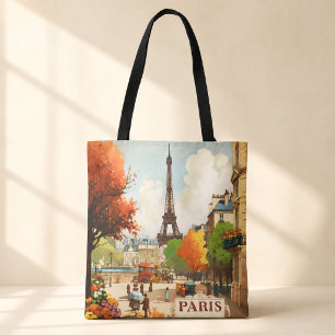Paris Eiffel Tower Autumn Travel Poster Carryall Tote Bag