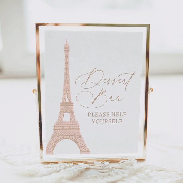 Paris Eiffel Tower Baby Shower Dessert Bar Sign (Creator Uploaded)