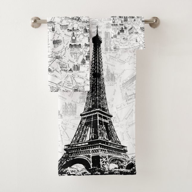 Paris Eiffel Tower Bath Towel Set (Insitu)