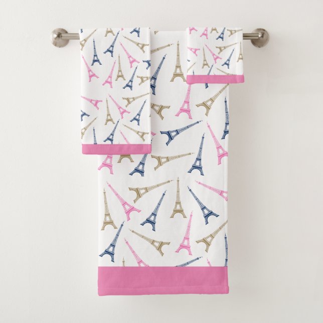 Paris Eiffel Tower Bath Towel Set (Insitu)