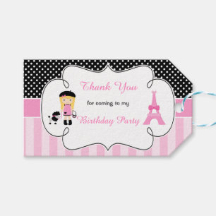 Paris Eiffel Tower Blonde Girl Gift Tags