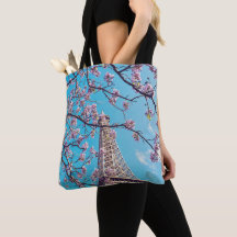 Paris Eiffel Tower Blooms in Springtime Tote Bag