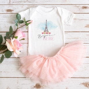 Paris Eiffel Tower Bonjour Bébé Baby Bodysuit