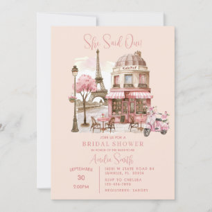 Paris Eiffel Tower Bridal Shower Invitation