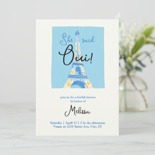 Paris Eiffel Tower bridal shower invitations