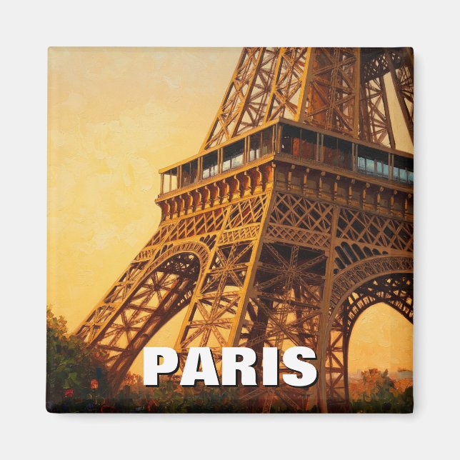 Paris Eiffel Tower Cafes Postcard Magnet (Front)