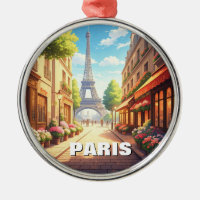 Paris Eiffel Tower Cafes Postcard