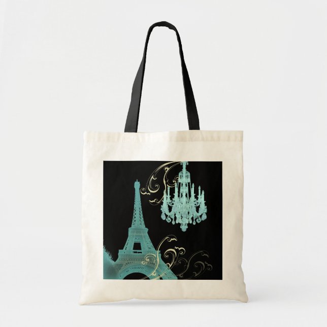 Paris Eiffel Tower Chandelier vintage wedding Tote Bag (Front)