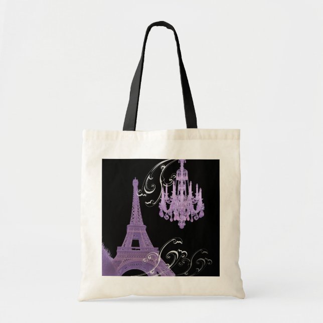 Paris Eiffel Tower Chandelier vintage wedding Tote Bag (Front)