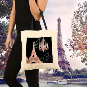 Paris Eiffel Tower Chandelier vintage wedding Tote Bag