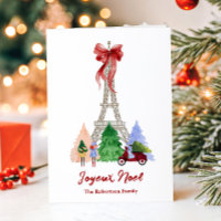 Paris Eiffel Tower Christmas Holiday Photo Custom