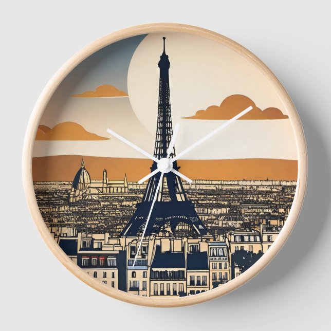 Paris Eiffel Tower Clock (Front)