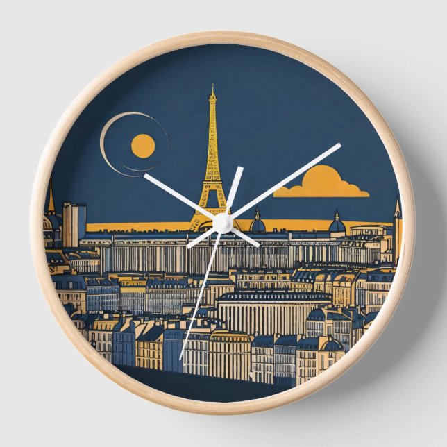 Paris Eiffel Tower Clock (Front)
