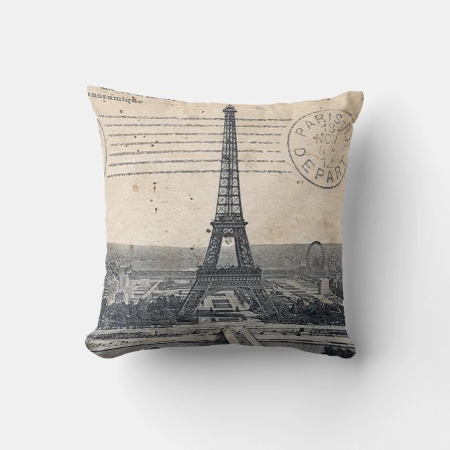 Paris Eiffel Tower Cushion (Front)
