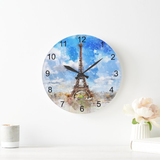 Paris Eiffel Tower Design Clock (Home)